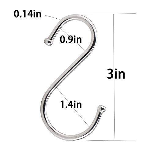 Storage 30 pack heavy duty s shaped hooks rustproof sliver finish steel hooks hangers for kitchenware pots utensils clothes bags towels plants