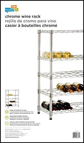 Honey-Can-Do SHF-03617 4-Tier Steel Wire Urban Wine Bottle Rack, Chrome