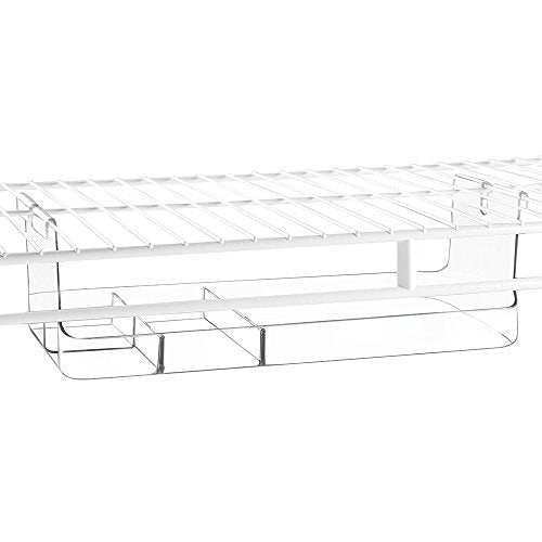 InterDesign Wire Shelving Organizer, Under Shelf Bin - Small Divided, Clear
