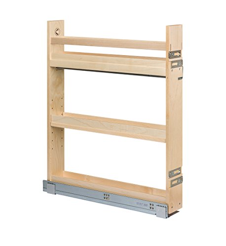 Century Components Signature Series SIGBO35PF Base Cabinet Pull-Out Kitchen Organizer 3-7/8"W x 26-3/4"H x 21-1/2"D - Solid Maple - Blum Soft Close Slides