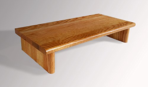 Monitor Stand OSTGP24-4 Oak Golden Pecan 24 x 11.25 x 4.88 TV Wood Shelf Riser Furniture Desk Assembled Made in USA NEW