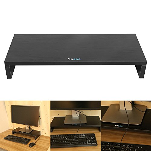 Computer Monitor Riser Stands Computer Screen Laptop Rack Organizer Display Bracket Rack (1 Tier, Black)