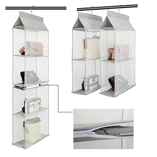 Hanging Purse Handbag Organizer Handbag Organizer for Purses Homewares Nonwoven 4 Pockets Hanging Closet Storage Bag Holder Wardrobe Closet Space Saving Organizers System for Living Room Bedroom Use