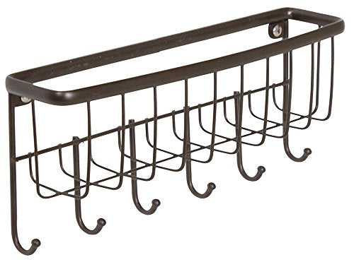 iDesign Axis Mail, Letter Holder, Key Rack Organizer for Entryway, Kitchen - Wall Mount, Bronze