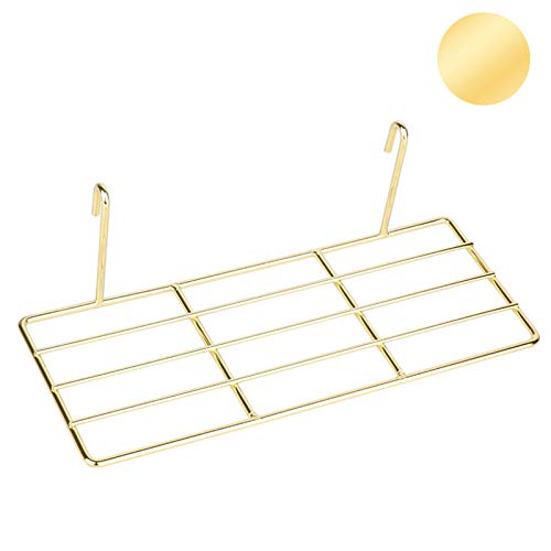 Gold Straight Shelf Rack for Gridwall Grid Panel Wall Mountable Wire Organizer Storage Flower Pot Display Decor 9.8" x 3.9"