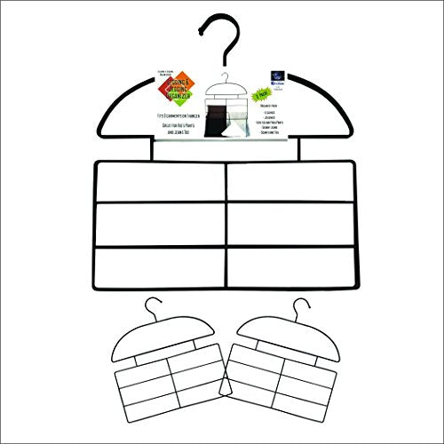 Good Cushion Legging, Yoga or Stretch Pants. Organizes 6 Garments On a Single Hanger, 2 pc, Black