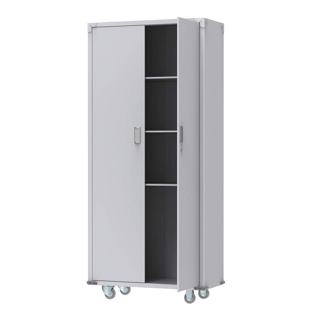 Top rated bonnlo 74 tall steel storage cabinet rolling metal storage locker with adjustable shelves and door for garage office kitchen laundry room