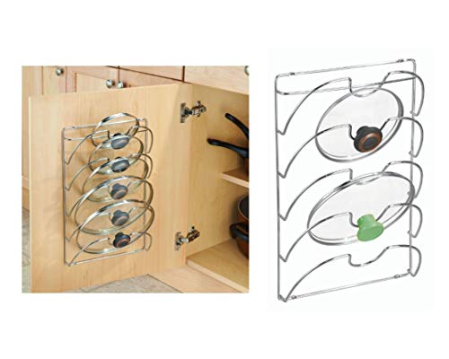 iDesign Classico Kitchen Cabinet Storage Rack for Pot, Pan Lids - Chrome