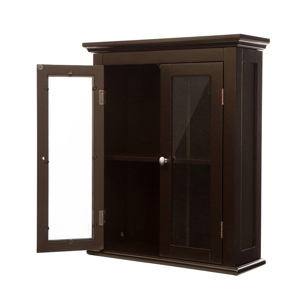 Discover the glitzhome wooden furniture wall storage accent cabinet with double glass doors for bathroom bedroom kitchen living room espresso