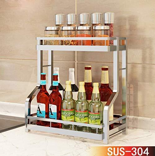 Discover the best spice rack organizer fresh household 2 tier spice jars bottle stand holder stainless steel kitchen organizer storage kitchen shelves rack