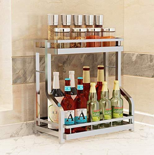 Discover the spice rack organizer fresh household 2 tier spice jars bottle stand holder stainless steel kitchen organizer storage kitchen shelves rack