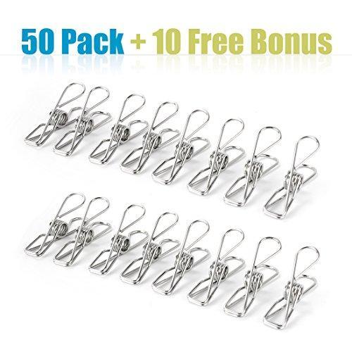 Shop itowe clothespin 2 2 pin 60 pack stainless steel wire clip durable metal pin for clothesline utility pin for laundry kitchen backyard outdoor clothes drying bag sealing room decorating office pin