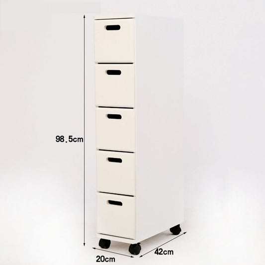 Products storage racks gap drawer type storage cabinet narrow storage cabinet with wheel multilayer wooden kitchen living room storage rack width 20cm by tianta color 3 size five laters