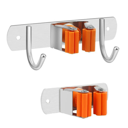 Related vodolo mop broom holder wall mount garden tool organizer stainless steel duty organizer for kitchen bathroom closet garage office laundry screw or adhesive installation orange