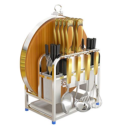 Cutting Board Knife Organizer With Hook/Stainless Steel Kitchen Utensils Cutting Board/Knife/Chopsticks/Spoon/Fork