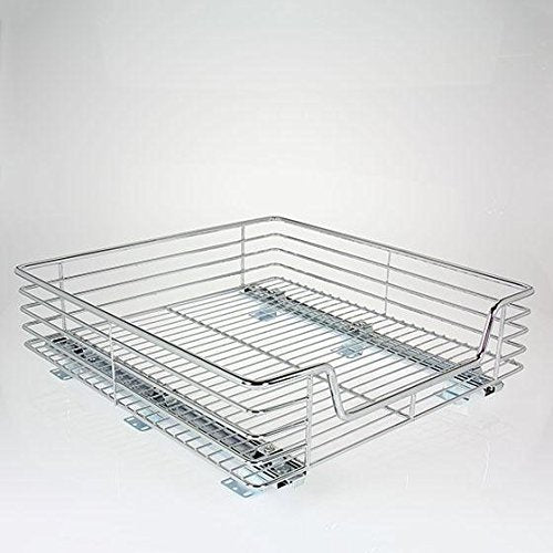 Household Essentials C2021-1 Glidez Extra-Deep Sliding Organizer - Pull Out Cabinet Shelf - Chrome - 20 Inches Wide