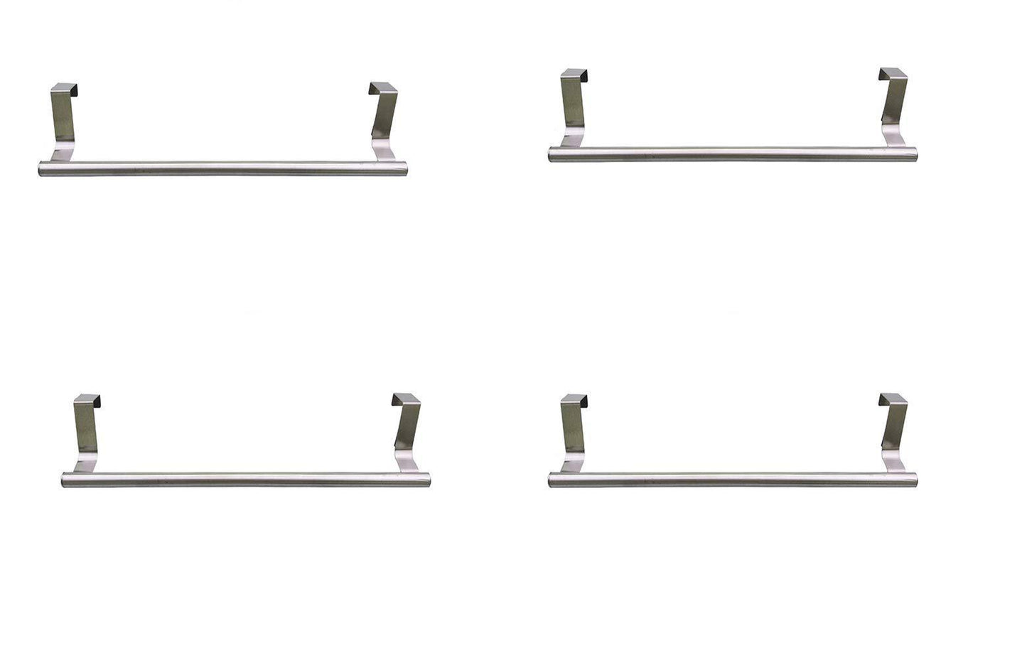 Discover towel bar fit bathroom and kitchen brushed stainless steel towel hanger over cabinet drawer door 4 pcs