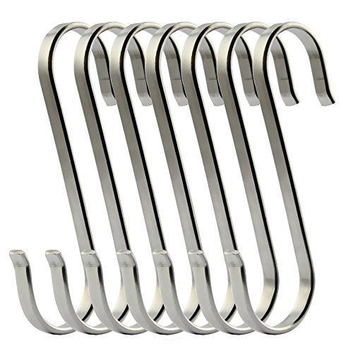 Order now ruiling 6 pack size x large flat s hooks heavy duty genuine solid 304 stainless steel s shaped hanging hooks kitchen spoon pan pot hanging hooks hangers multiple uses