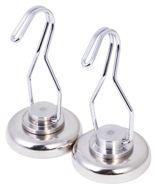 (30-66) BLS Magnetic Swivel Hooks Best for Door Coat Hook, Grill Utensils, Cruise Cabin Wall, Garage Tool Hanger Refrigerator Whiteboard Strong Heavy Duty (2 Pack(Dia42mm))