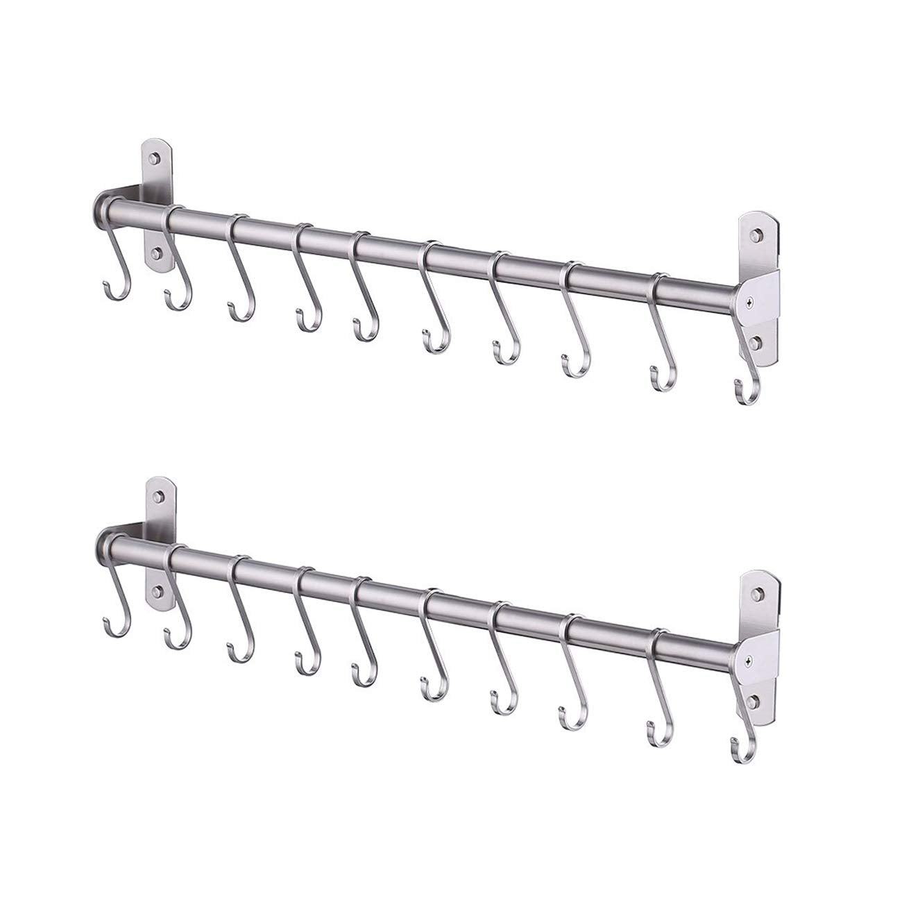 KES Solid SUS304 Stainless Steel S Hook Kitchen Garage Utensil Utility Large Hook 2mm-Thick Heavy Duty 10 Pcs Pack, Brushed, PSH6-P10