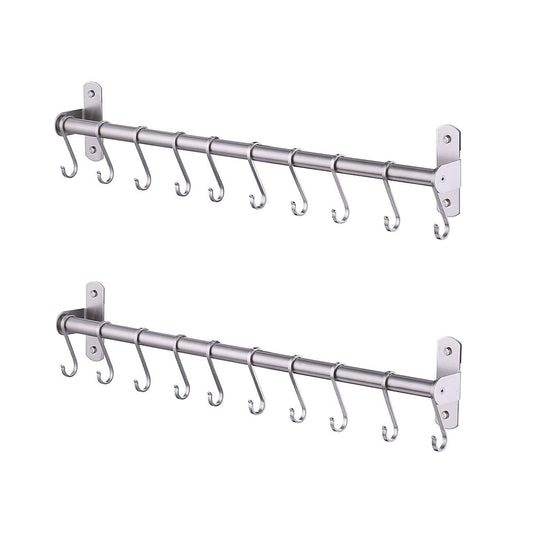KES Solid SUS304 Stainless Steel S Hook Kitchen Garage Utensil Utility Large Hook 2mm-Thick Heavy Duty 10 Pcs Pack, Brushed, PSH6-P10