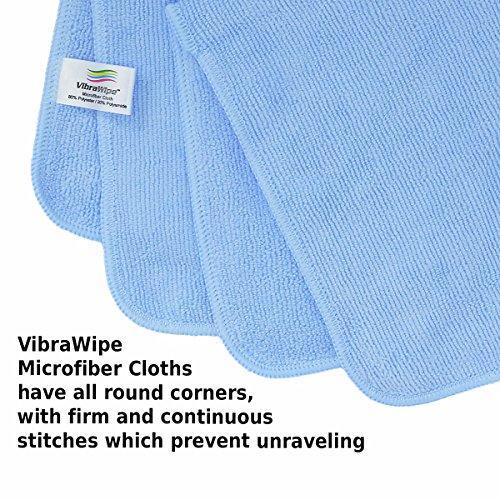Shop vibrawipe microfiber cloth pack of 8 pieces all blue microfiber cleaning cloths high absorbent lint free streak free for kitchen car windows