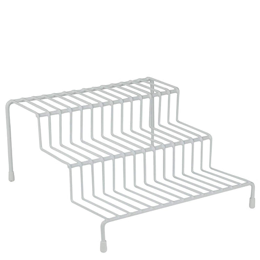 DecorRack Set of 2 Spice Rack Organizer, 3 Tier Step Shelf Storage Organizer for Kitchen Cabinet, Pantry, Countertop Seasoning Organizer, White (2 Pack)