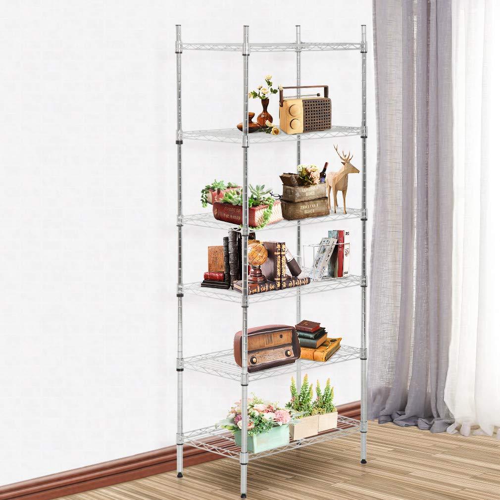 5/6 Tier Wire Shelving Unit Adjustable NSF Heavy Duty Metal Shelf Storage  Rack