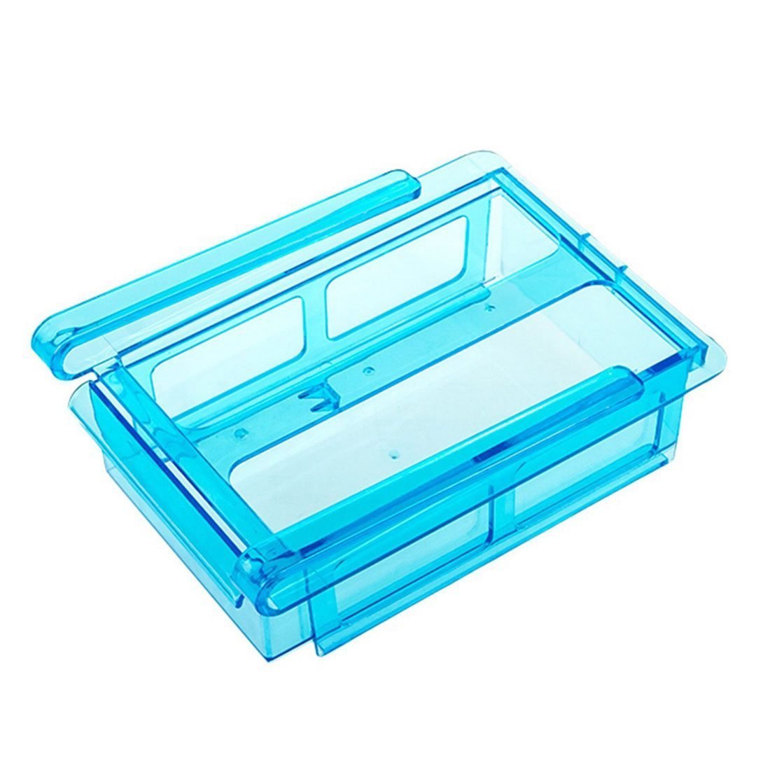 SODIAL(R) 20.5157.3cm Simple Creative Pure Color Kitchen Freezer Fridge Drawer Storage Rack Holder Slide Shelf Organizer Tools Blue