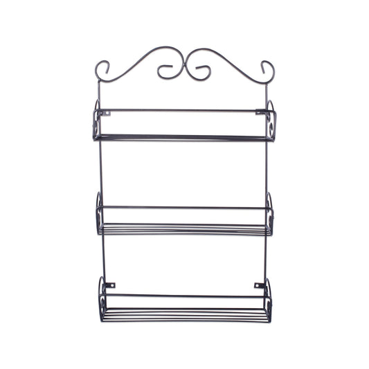 DII Z01366 Farmhouse Vintage Decorative Metal Pantry Spice Rack Organizer, 11" x 2.6" x 18", 3 Tier Rustic