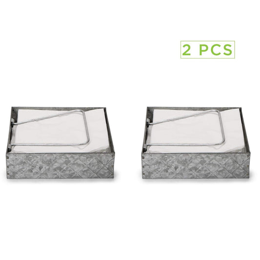 Save on mind reader galvanized 2 pack flat storage organizer with pivoted arm counter top napkin holder kitchen brunch picnics silver one size 2napgalv sil
