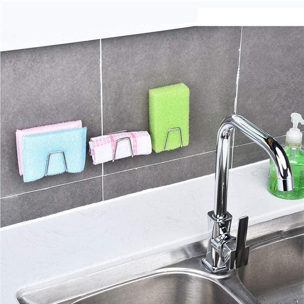 Amazon best adhesive sink sponge holder sponge holder for kitchen sink stainless steel adhesive sponge holder sink caddy in bathroom washroom kitchen for holding sponges soaps scrubbers dishcloth