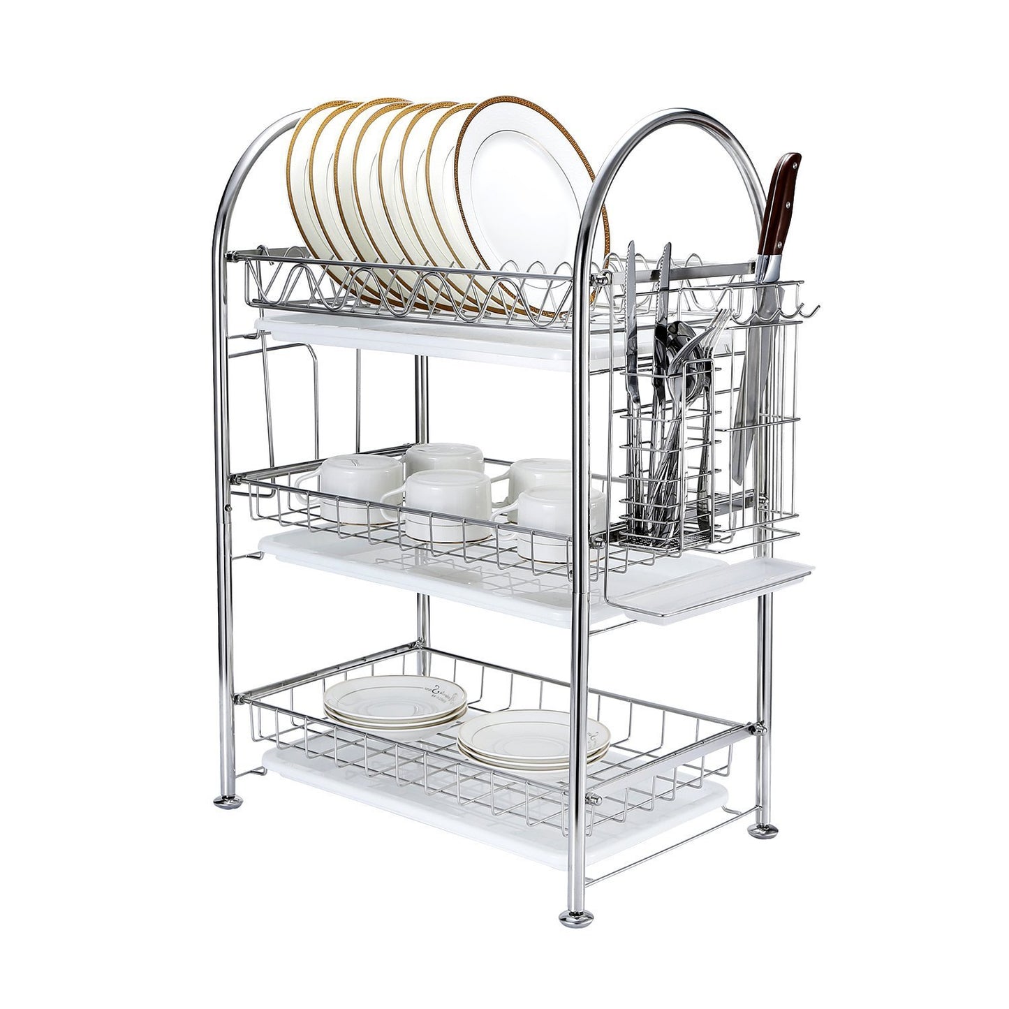 Results 3 tier dish drying rack dish drainer kitchen storage organization shlef stainless steel geyueya home