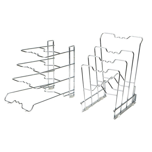 Top seville classics 4 tier pan pot lid rack kitchen counter and cabinet organizer 2 pack chrome