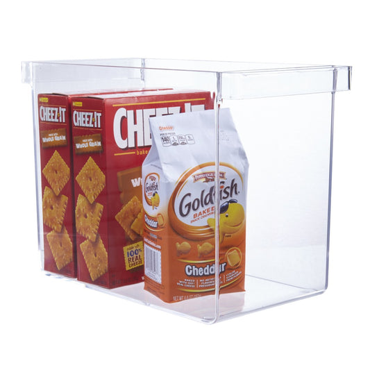 Clear Plastic Pantry Organizer Bin with Handles