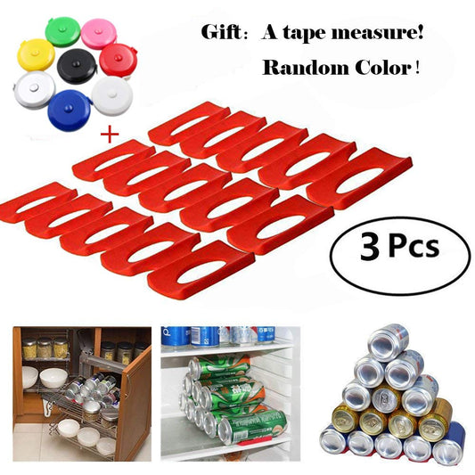 FashionMall 4 Pcs Foldable Silicone Wine Stacker Set,Beer Can Rack Wine Bottle Holder for Refrigerator Cabinet (3 Pcs)