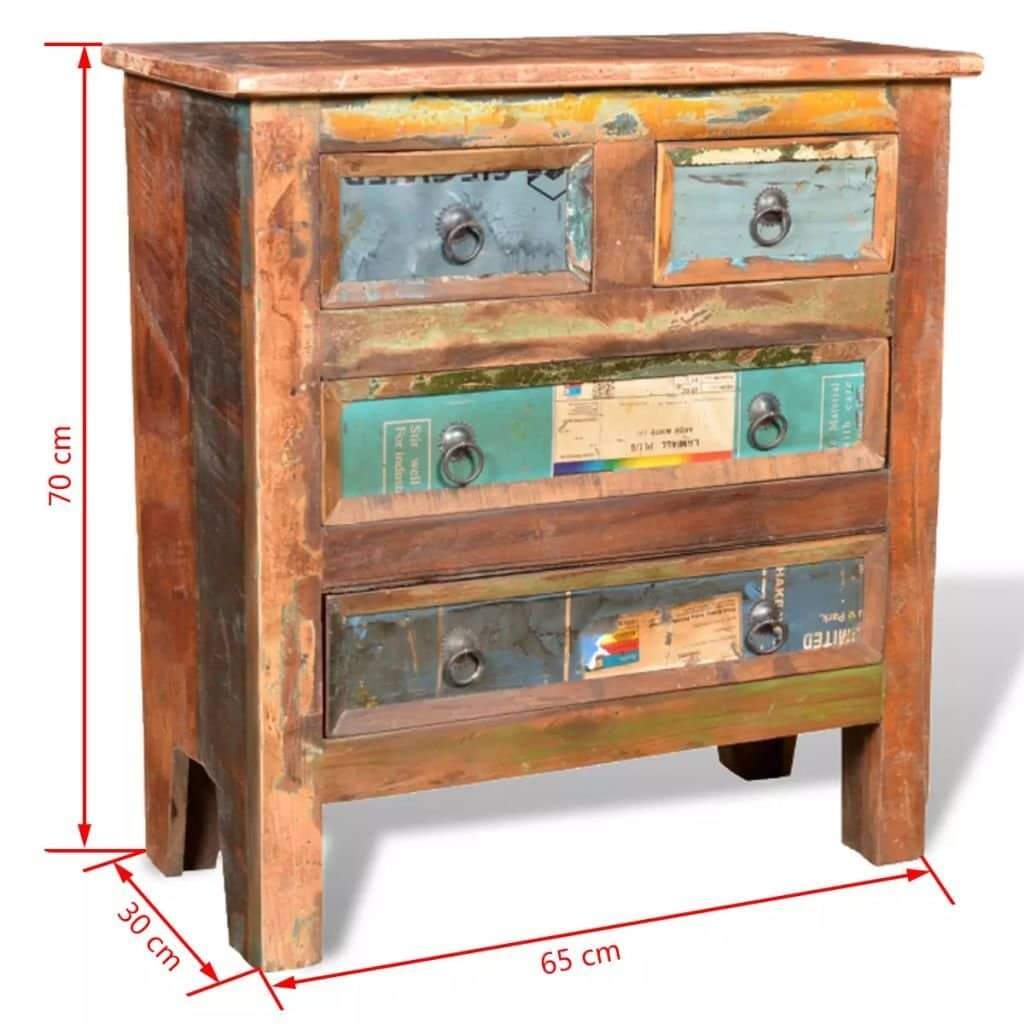 Amazon festnight buffet sideboard with 4 storage drawers reclaimed wood storage cabinet handmade for living room kitchen bedroom home furniture 26 x 12 x 28