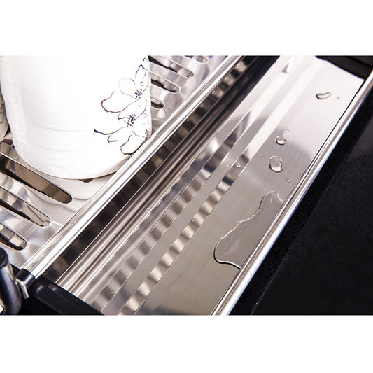 Products probrico dish rack 2 tier 304 stainless steel dry shelf kitchen dishes bowls holder tidy stacking shelf 23 6 inch width