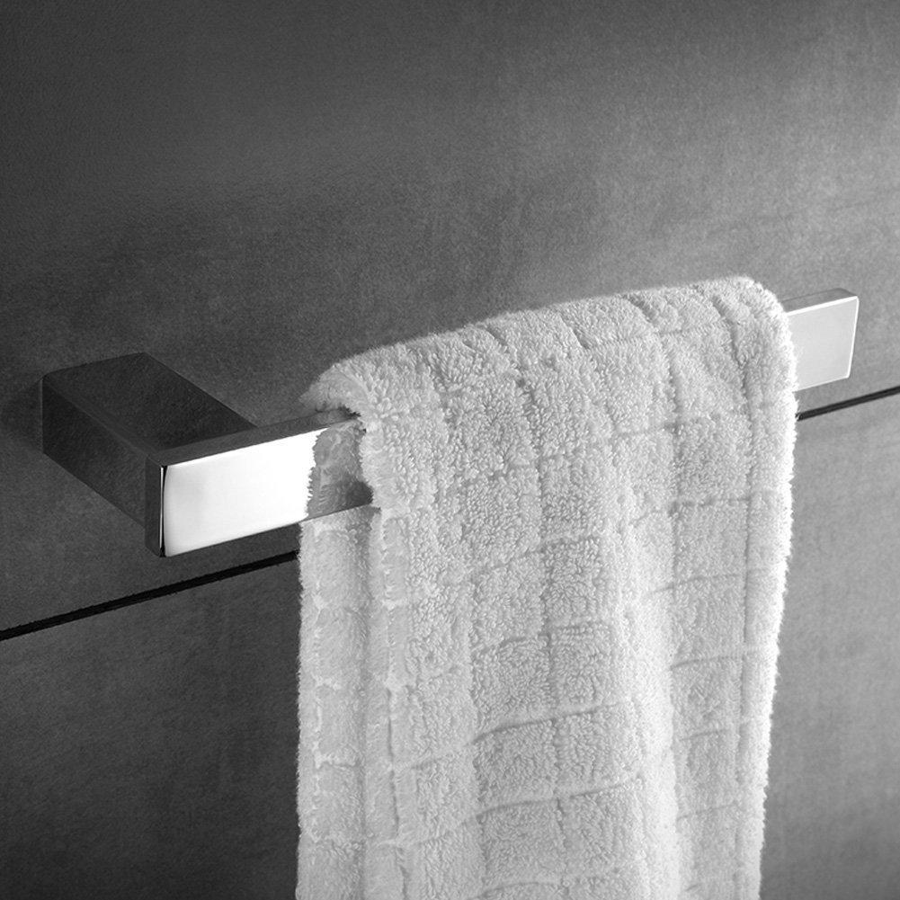 Latest bathroom towel holders stainless steel 4 piece towel bar toilet paper holder towel ring robe hook bath accessory set rustproof wall mount kitchen hanger contemporary square style brushed nickel
