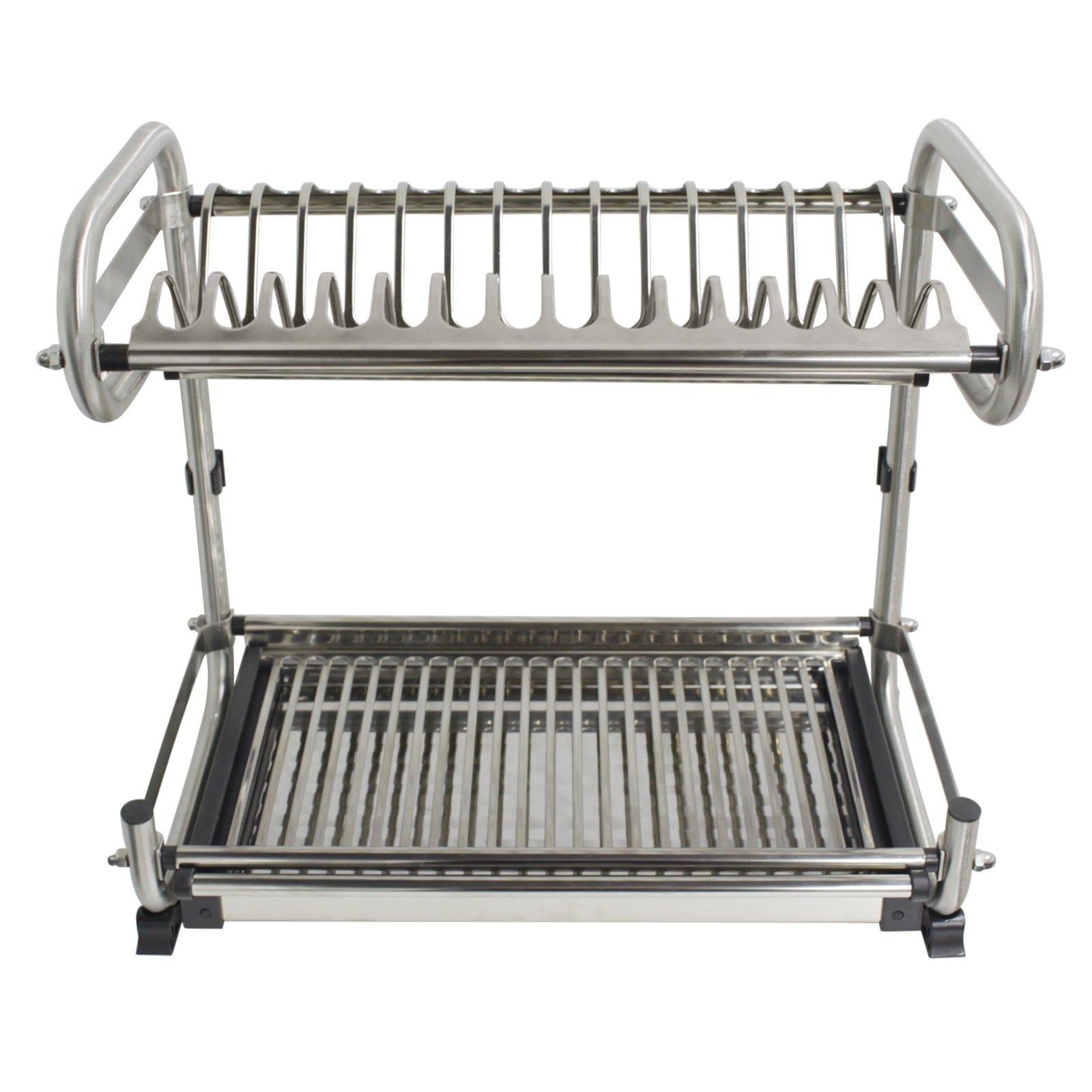 Related probrico dish rack 2 tier 304 stainless steel dry shelf kitchen dishes bowls holder tidy stacking shelf 23 6 inch width