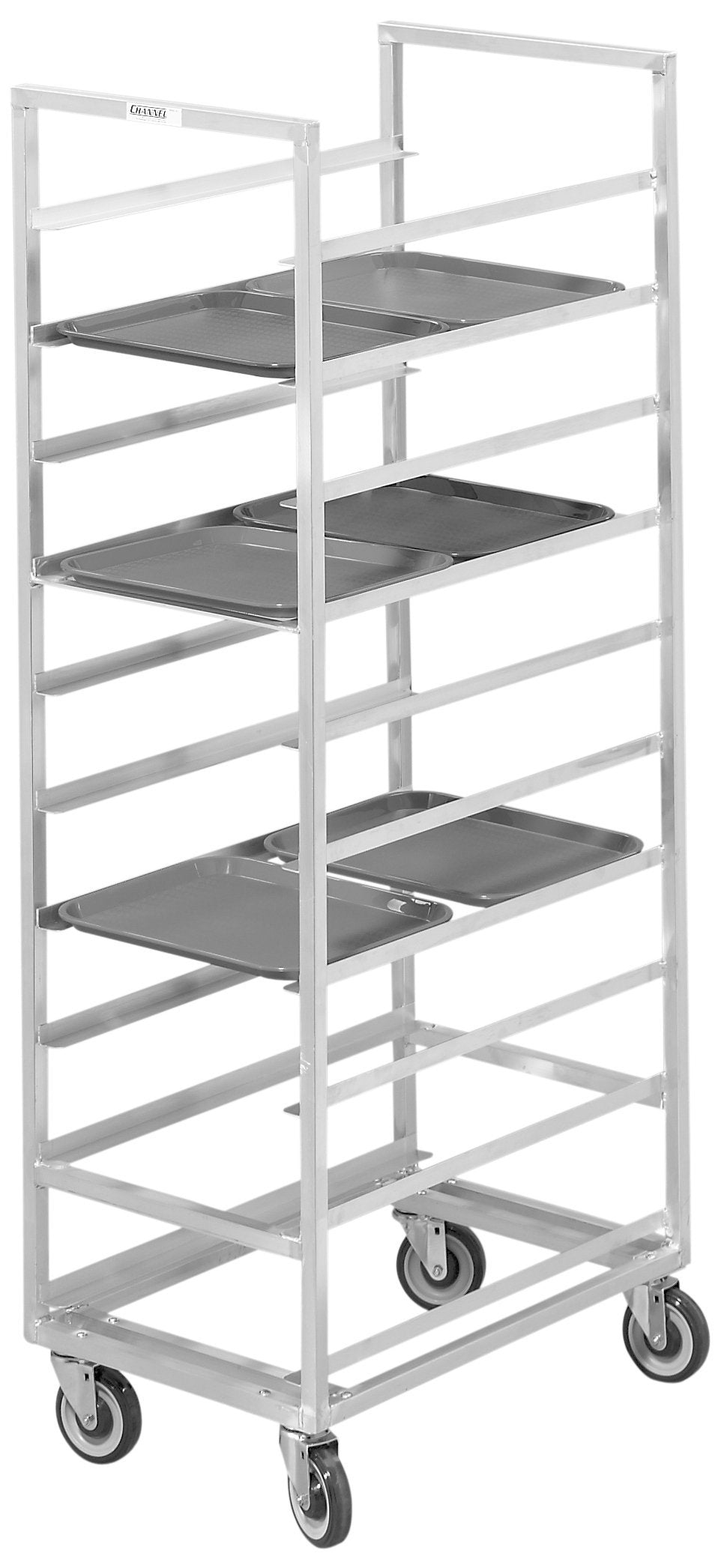 Channel Manufacturing 448A 20 Tray Bottom Load Aluminum Cafeteria Tray Rack - Assembled