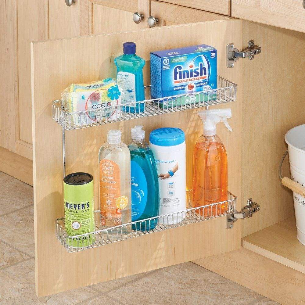 Shop for interdesign classico metal 2 tier shelf under sink organizer for kitchen bathroom cabinets 16 75 x 4 25 x 13 chrome