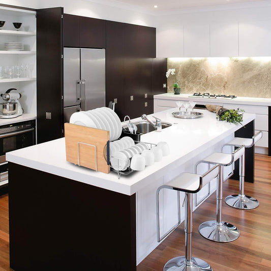 Products homelody dish rack 2 tier dish rack with drainboard 304 stainless steel dish drainer for kitchen counter dish drying rack large capacity