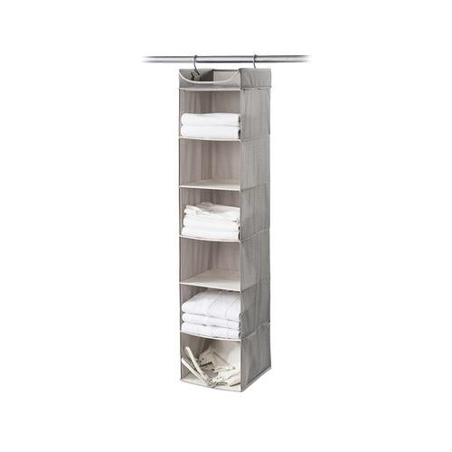 Hanging 6-Shelf Closet Organizer with Top Shelf - Harmony Twill Collection - Style 7750