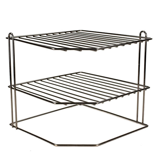 Home Basics 3-Tier Corner Rack Wire Organizer in Onyx