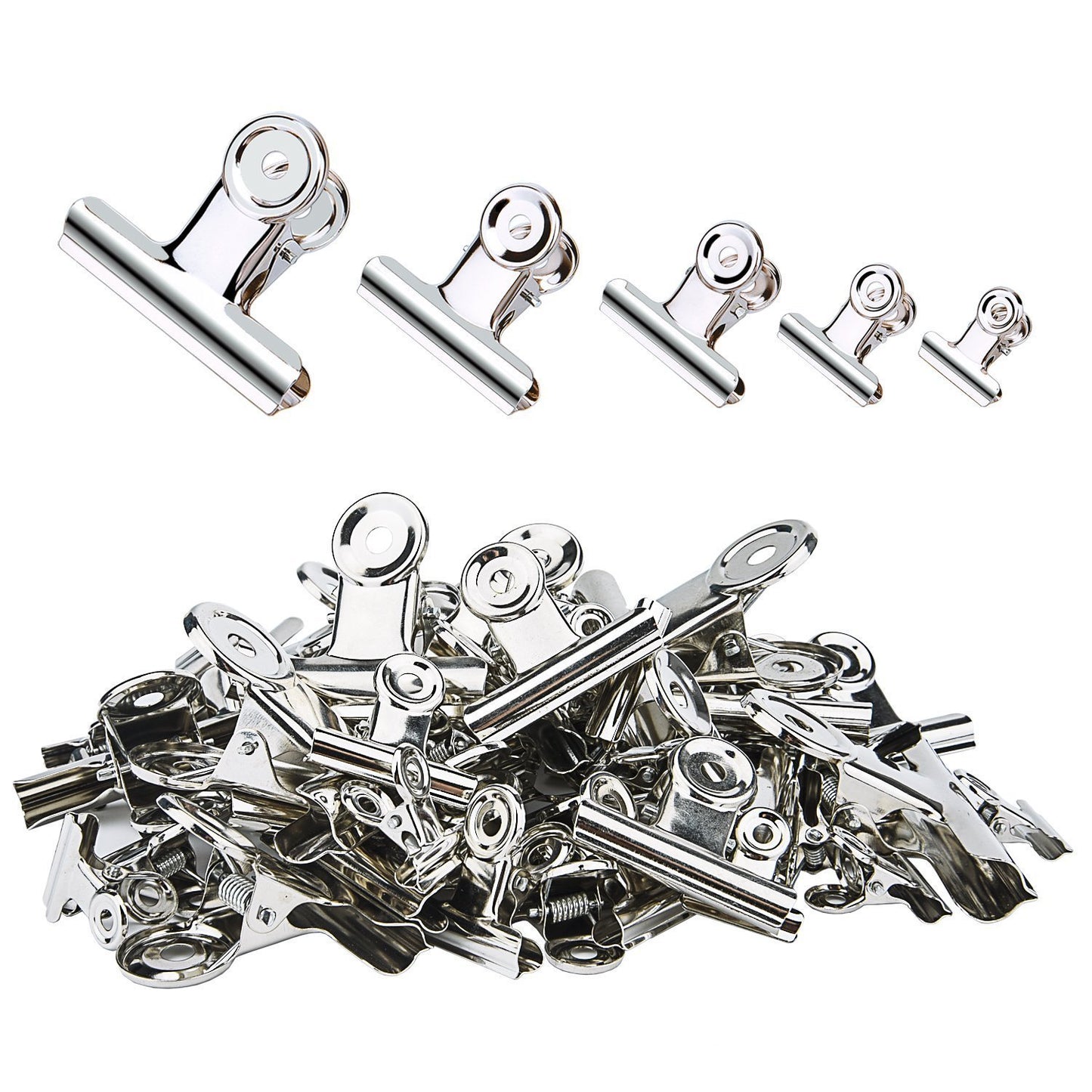 Top rated sunmns 60 pieces stainless steel clips heavy duty metal clip for photos bags kitchen home office usage 5 sizes 0 78 1 18 1 5 2 2 5 inch
