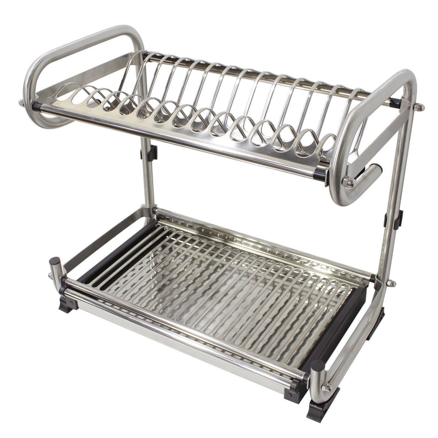 Purchase probrico dish rack 2 tier 304 stainless steel dry shelf kitchen dishes bowls holder tidy stacking shelf 23 6 inch width
