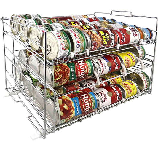 MagicCanRack Unique 2017 Patent Pending Double Function Stackable Can Organizer Pantry Can Rack System, Holds More Than 50 Cans, Standard And Rotator Shelves